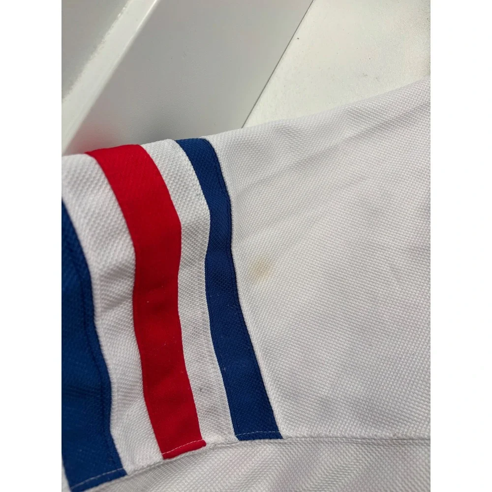 Nike Team USA Hockey Jersey Mens 50 White Red Blue Lace Up Fight Strap Authentic